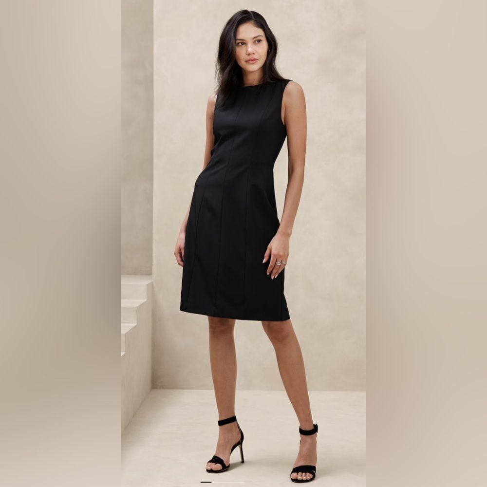 Banana Republic Sheath Dress-Black-Size 8 P